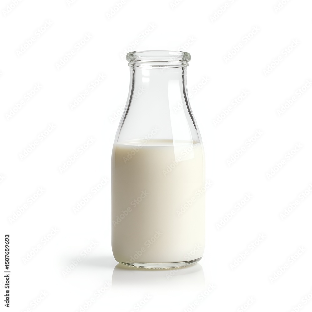 One Glass Jug of Fresh Milk Isolated on Transparent Background, Modern and Clean Design One Glass Jug of Fresh Milk Isolated on Transparent Background, Modern and Clean Design