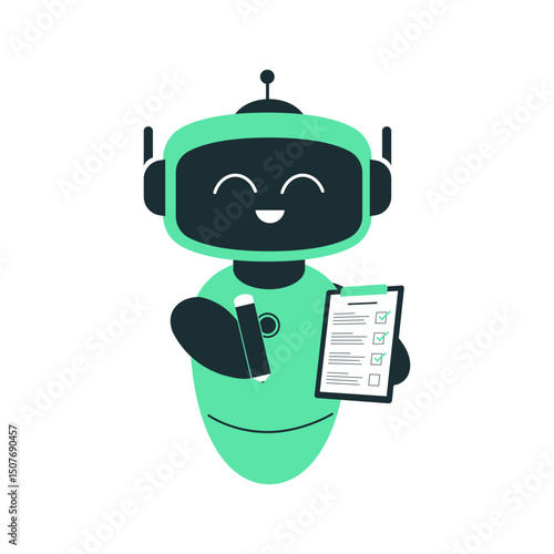 robot with evaluation clipboard