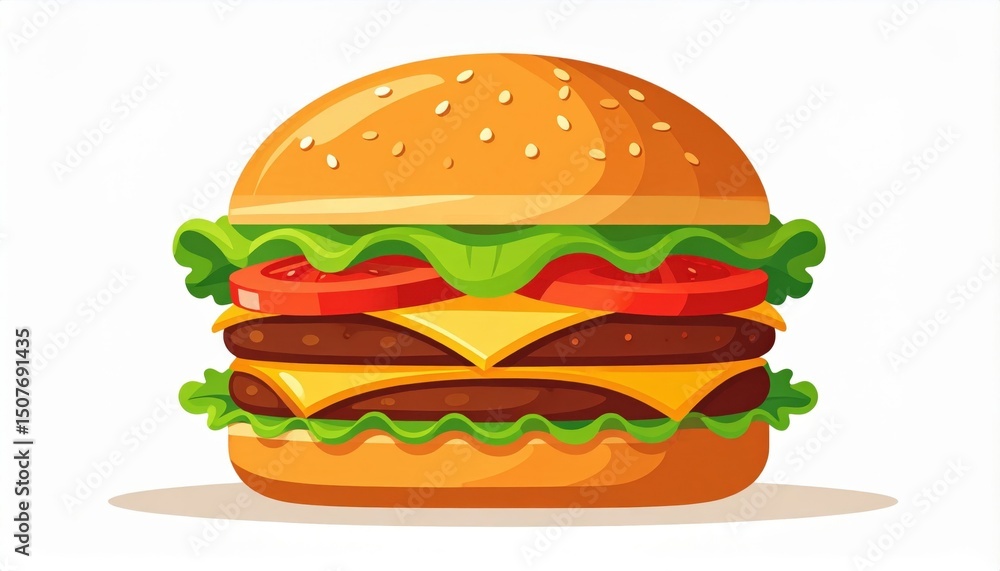 Pixel Art Double Cheeseburger Illustration Pixel Art Double Cheeseburger Illustration