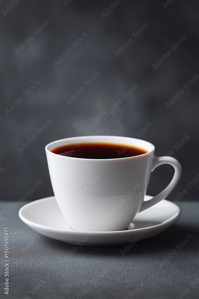 A steaming cup of black coffee sits on a saucer, a simple yet evocative image perfect for menus, blogs, or websites related to cafes, mornings, or relaxation. A steaming cup of black coffee sits on a saucer, a simple yet evocative image perfect for menus, blogs, or websites related to cafes, mornings, or relaxation.