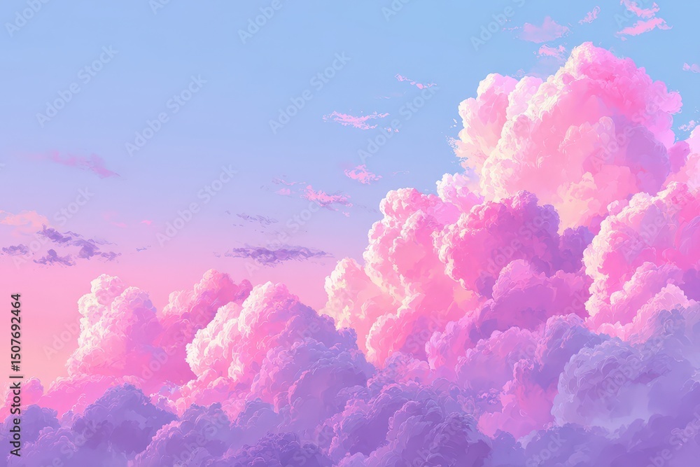 Pastel Pink Pixelated Cloudscape Pastel Pink Pixelated Cloudscape