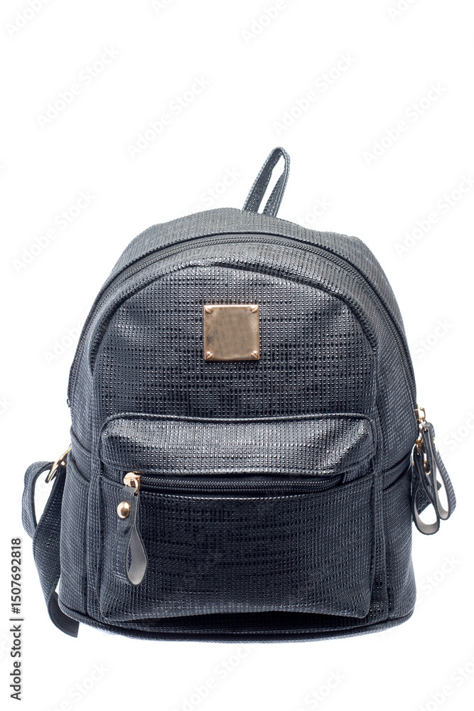 Naklejka premium Women's urban backpack isolated on white