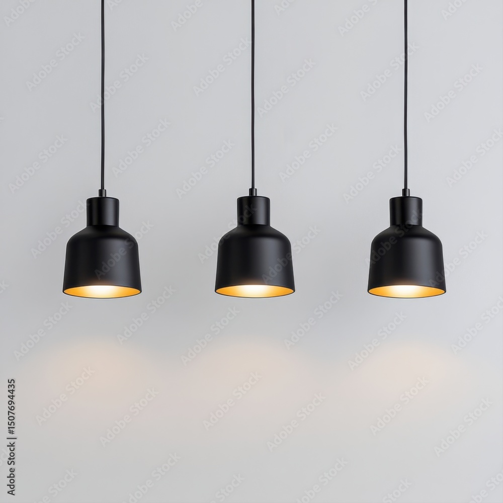 Obraz premium Modern Minimalist Pendant Lights in Black for Contemporary Interior Design