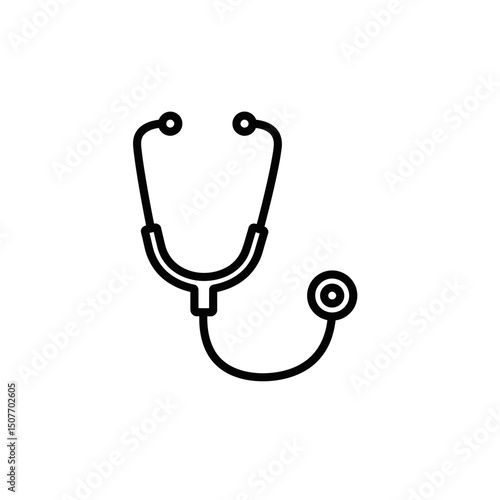 Stethoscope icon representing medical examination concept  
