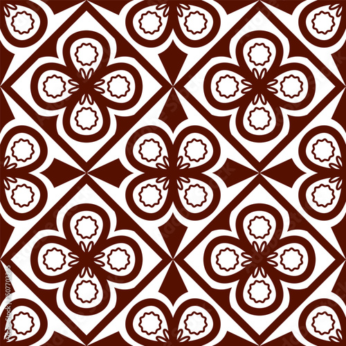 Elegant Vintage Geometric Floral Seamless Pattern