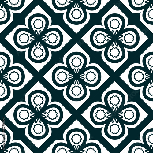 Graphic Black and White Seamless Ornament Pattern