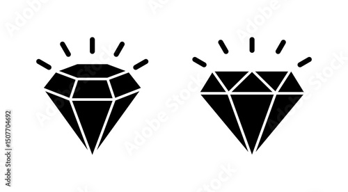 Diamond icon vector. diamond gems sign and symbol