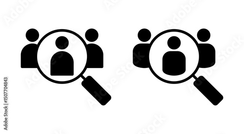 Hiring icon vector. Search job vacancy sign and symbol. Human resources concept. Recruitment