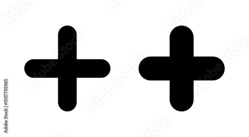 Plus icon vector. Add plus sign and symbol