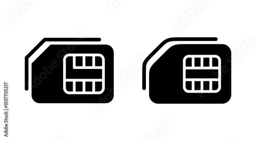 Sim card icon vector. dual sim card sign and symbol