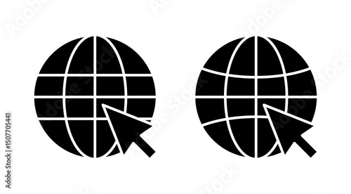 Web icon vector. go to web sign and symbol. web click icon. Global search icon