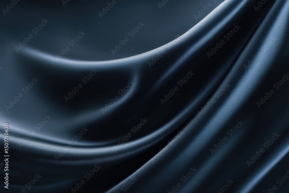 Obraz premium Close Up Of Dark Blue Fabric Drape