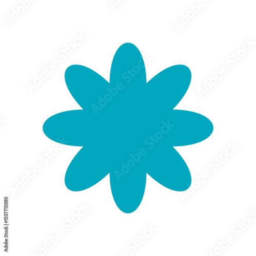 Bold abstract flower icon. Modern flower shape element. Minimal design with brutalist influences, y2k aesthetics, and contemporary style. Perfect for trendy graphic projects and artistic expressions.