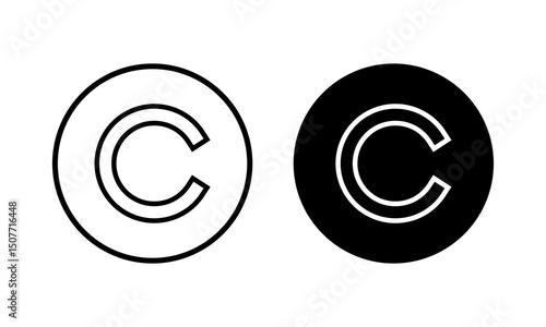 Copyright icon vector illustration. copyright sign and symbol