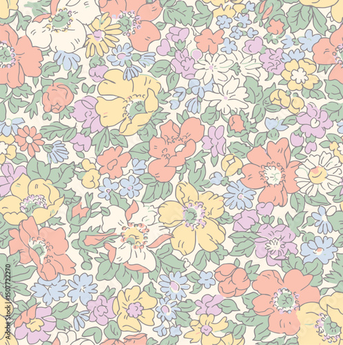 vintage little floral pattern pastel colors