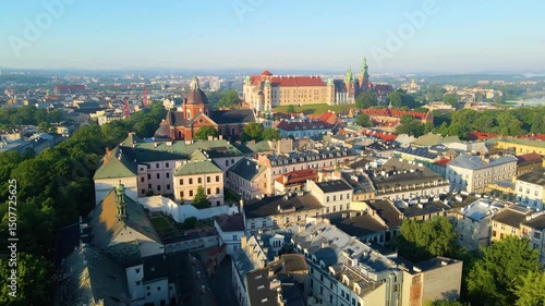 Wallpaper Mural Krakow Old Town View From Above by Drone in Poland Torontodigital.ca