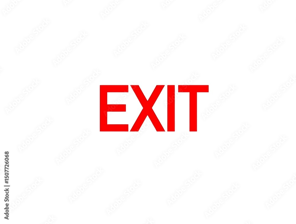 Obraz premium Red Exit Sign Clear Wayfinding Graphic for Safety and Guidance