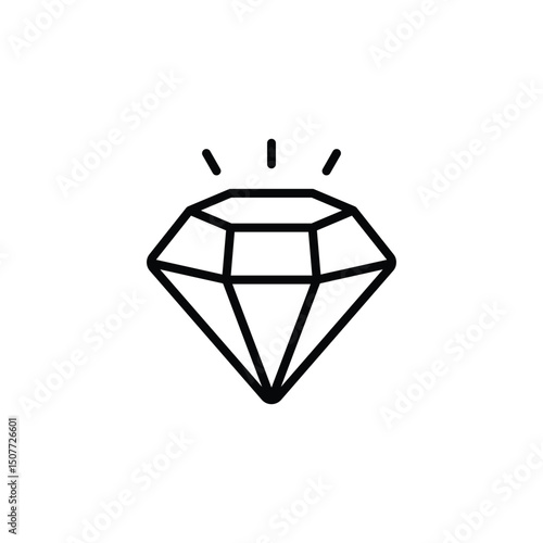 diamond icon vector.  in line style design on white background. vector illustration