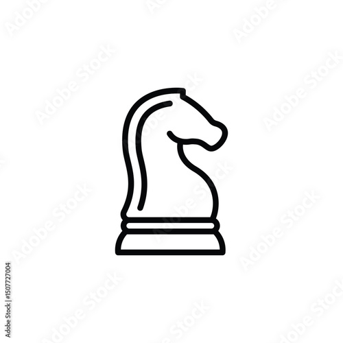 Knight chess icon vector.  in line style design on white background. vector illustration