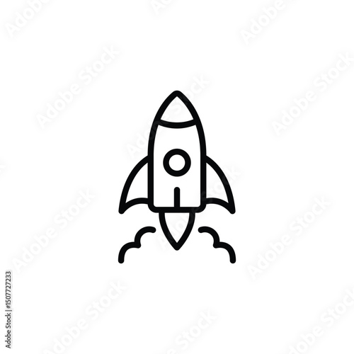 Rocket icon. Space ship vector icon. in line style design on white background. vector illustration