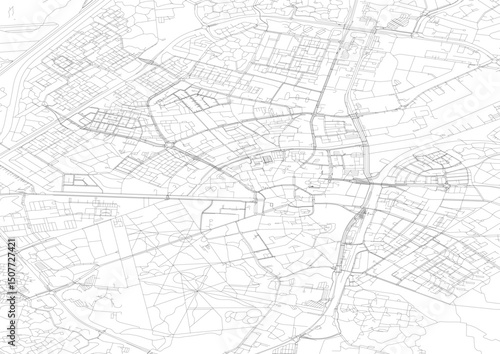 Zoomed-In Vector Map of Essen – Detailed Highway Layout for Close-Up Urban Planning, Traffic Analysis, and Infrastructure Development in Germany