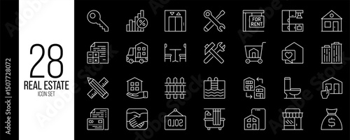 Real Estate Icon Set – Vector Collection

