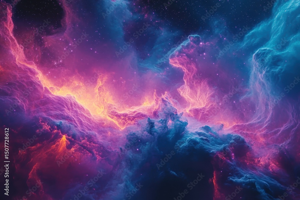 Cosmic nebula filled with vibrant colors in deep space showcasing star formation and cosmic dust Cosmic nebula filled with vibrant colors in deep space showcasing star formation and cosmic dust