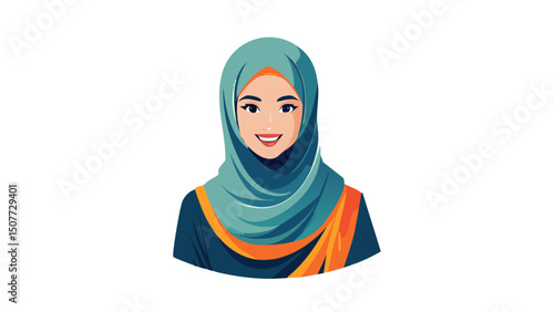 Abstract Islamic Woman in Hijab
