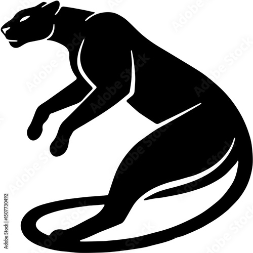 vector illustration of a silhouette of a leopard 