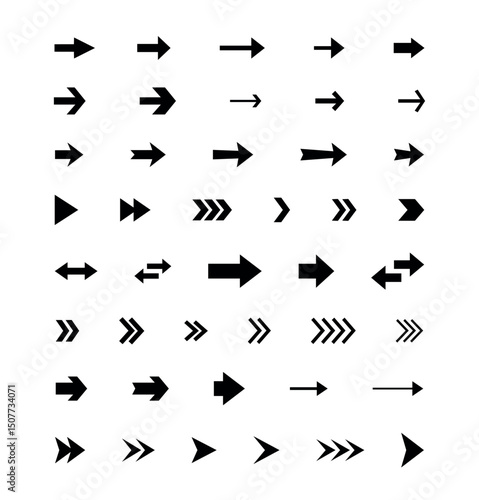 Arrows Icon Set 01 – Vector Direction Symbols