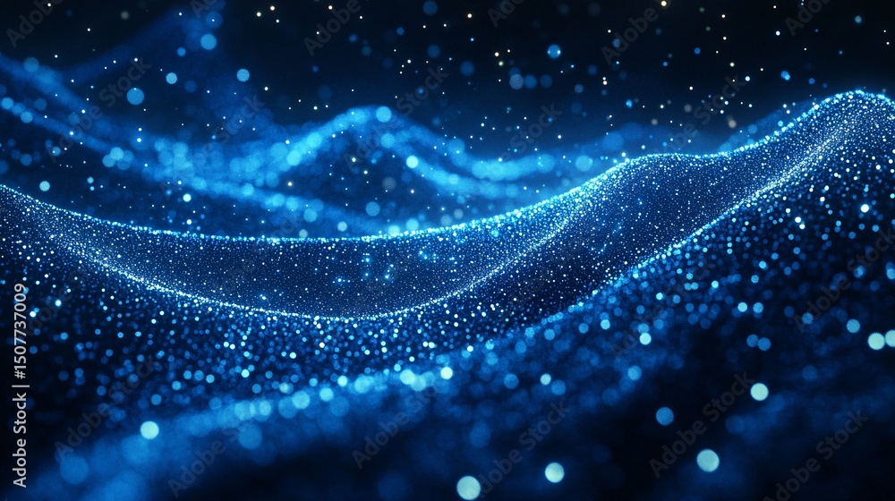 Abstract digital design with shimmering blue particles. Abstract digital design with shimmering blue particles.