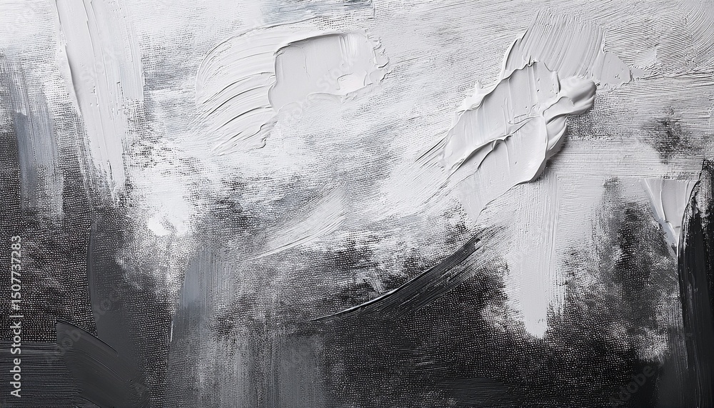 Fototapeta premium white washed painted textured abstract background with brush strokes in gray and black shades