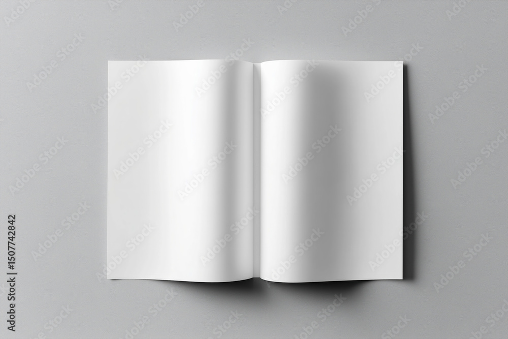 Fototapeta premium Two blank white A4 papers slightly overlapped for mockup, business presentation