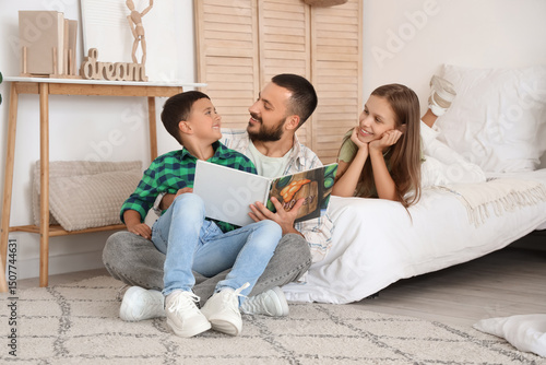Happy Father Reading Book t...