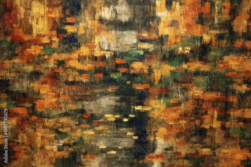 Abstract Autumn Landscape Painting