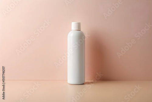 Wallpaper Mural Light gray plastic bottle standing against soft pink background ideal for elegant minimalist product shot cosmetic branding or skincare design Torontodigital.ca