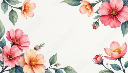 Wallpaper Mural Delicate watercolor floral pattern on textured paper, floral, wedding, purple Torontodigital.ca