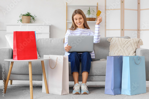 Young woman with credit car...