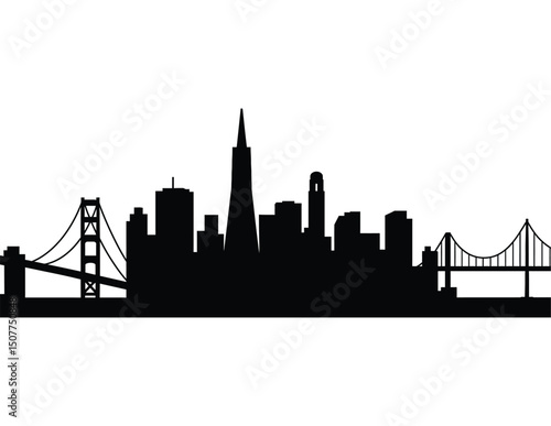 San Francisco, USA city skyline silhouette vector illustration