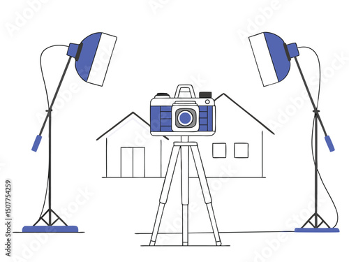 Camera Tripod Lights House Photography Studio