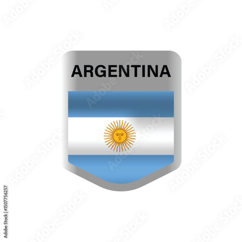 Badge argentina flag nation flag design vector
