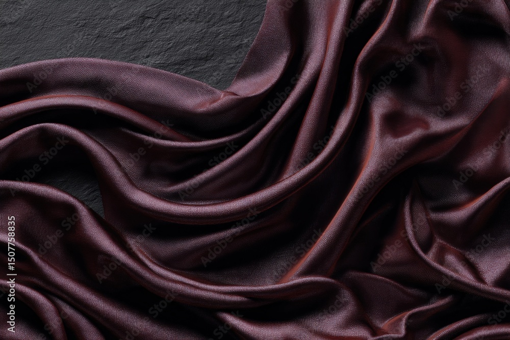 Obraz premium Draped Dark Maroon Fabric Texture