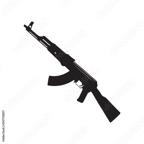 Ak rifle silhouette vector image assault rifle kalashnikov ak design