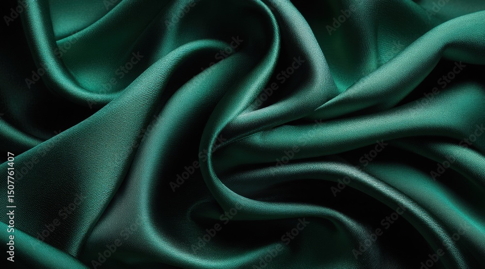 Obraz premium Emerald Green Fabric Drape Texture