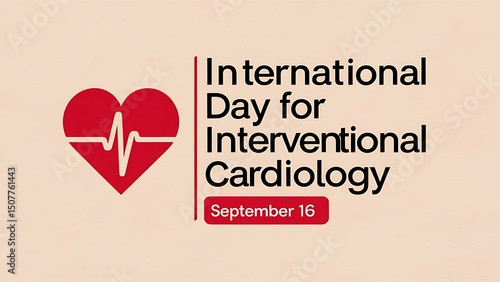 International Day for Interventional Cardiology Poster Vector Image Illustration