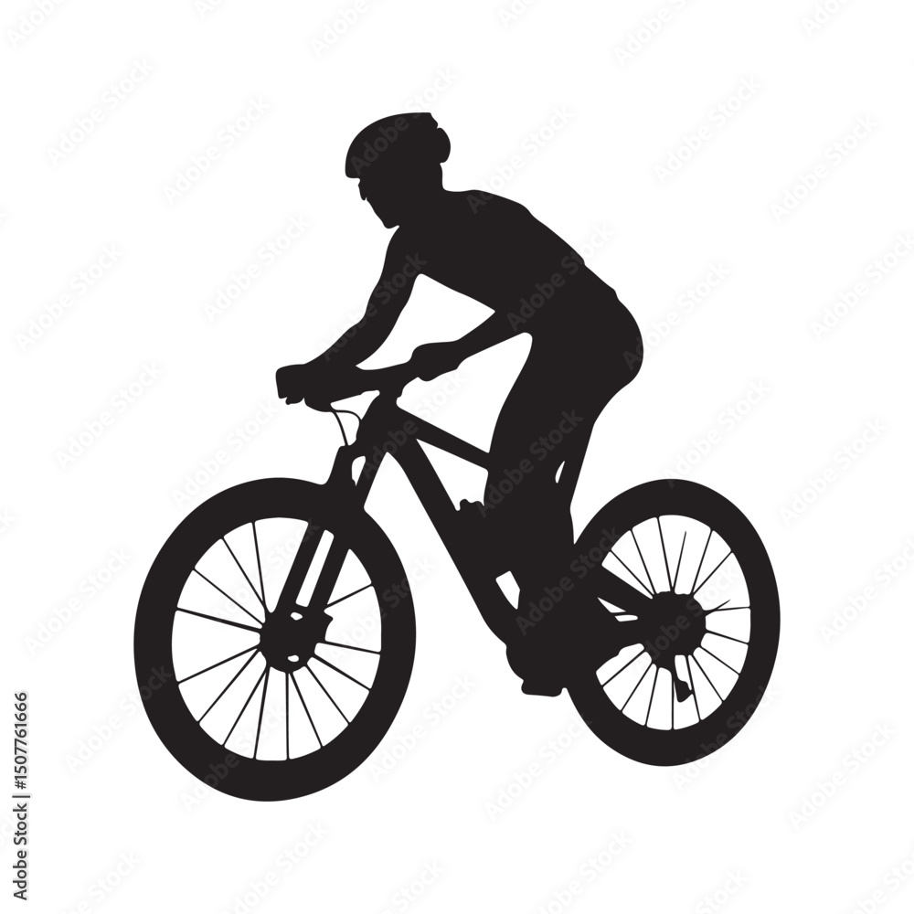Naklejka premium Mountain bike silhouette vector illustration for sports design