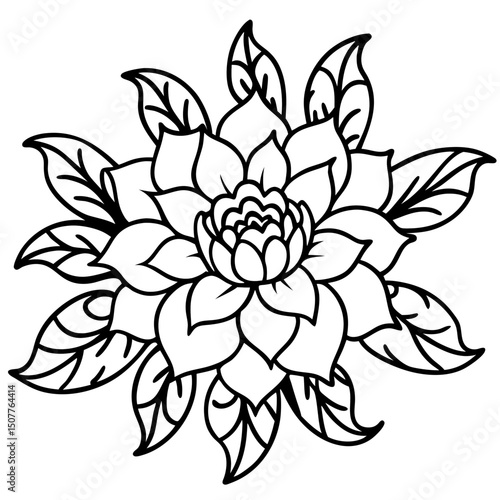Bold Maximalist Floral Vector on White