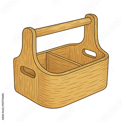 Bathroom Caddy Vector – Wooden Storage Organizer with Handle
