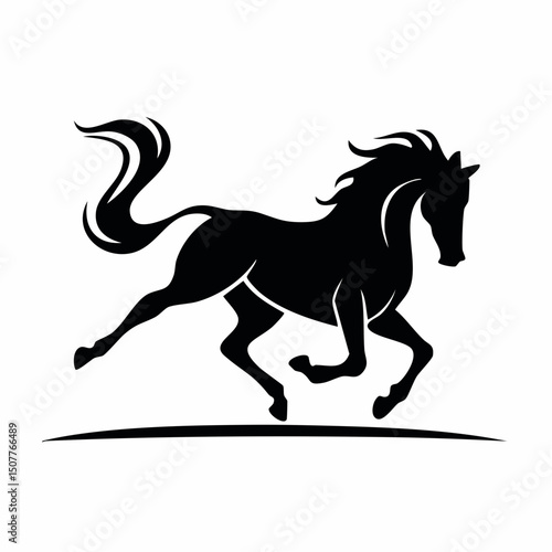 A high-impact vector silhouette of a bronco rearing and kicking, with bold shape and strong movement.