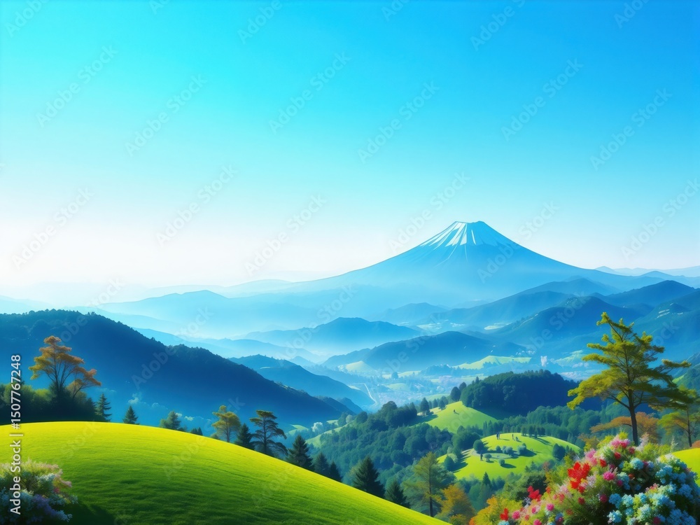 Fototapeta premium mountain landscape with blue sky
